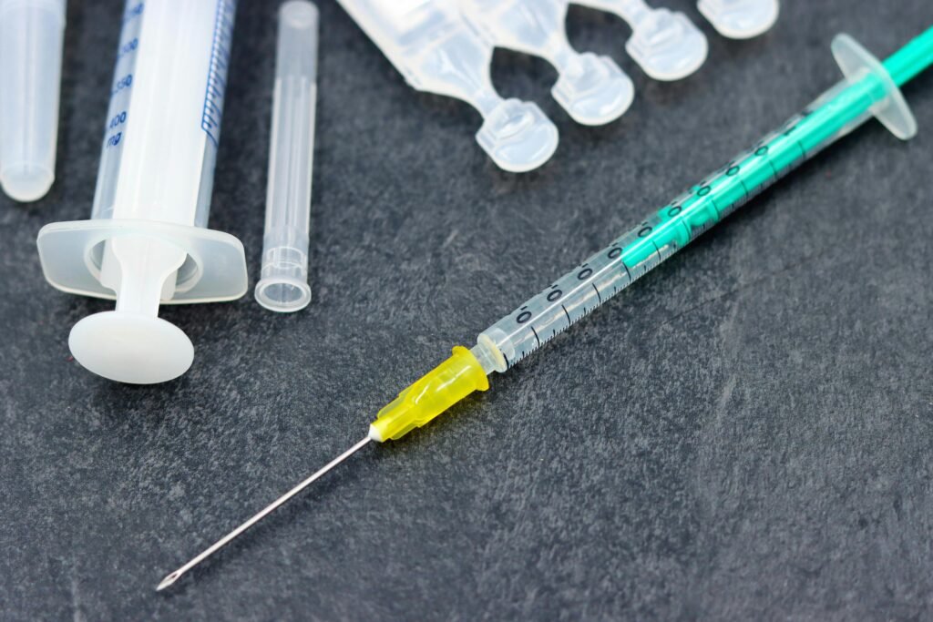 Close up of a syringe