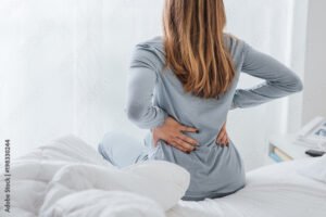 Woman with back ache